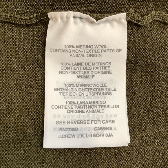 J. CREW Olive Green Merino Wool Cardigan Sweater Size M - Picture 12 of 14